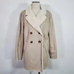 美品　MAJESTIC LEGON ムートン風ダブルブレストコート