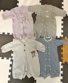西松屋 ツーウェイオール ドレスオール 長袖 50-60cm 4枚セット