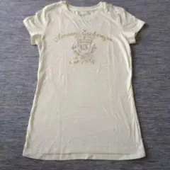 ARMANI EXCHANGE Tシャツ ホワイト ゴールド刺繍のサムネイル