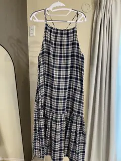 kastane チェック柄 ロングキャミワンピース