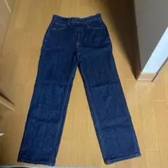 ダークブルー ストレートデニムパンツ