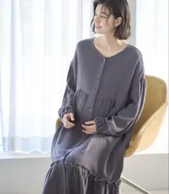 ローズマダム　マタニティ　ワンピース　産前産後　授乳　長袖　パジャマ　部屋着