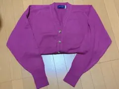 ピンク ボタン付きカーディガン 長袖