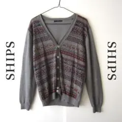 美品　SHIPS／シップス★　薄手　ウールカーディガン　グレーのサムネイル