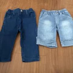 デニム、MPS 膝丈パンツとmoujonjショートパンツセット