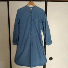 MHL. シャツワンピース 青 長袖