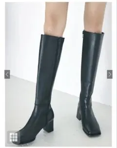 スクエアトゥロングブーツ【1度着用】