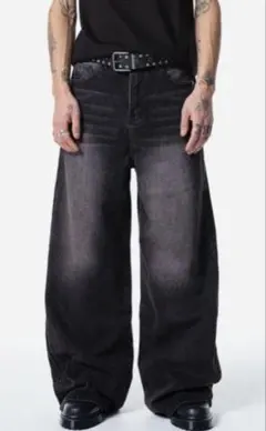 Menes ブラック ワイドパンツ S