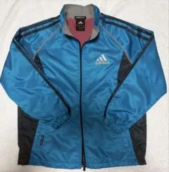 adidas ジップアップジャケット 青/黒