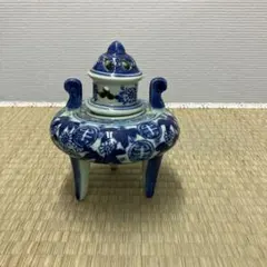 青磁染付け香炉