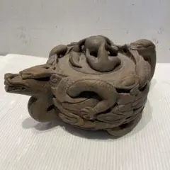 中国土産　急須　中国宜興 魚化龍　中国茶器　年代物　一点もの　アンティーク