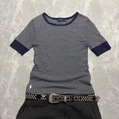00s【POLO】border logo tee/Y2K swag c-boy◎のサムネイル