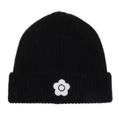 マリークワント　ニット帽　ブラック
