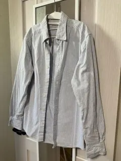 GREEN LABEL RELAXING ストライプ長袖シャツ M　水色