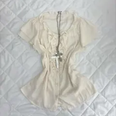 00s coquetteダークコア フェアリーグランジ トップス 退廃的