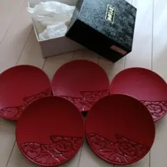 j*n様 村上堆朱　堆朱　漆器　銘々皿　菓子皿　お茶　茶道　茶席