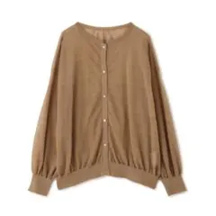 ヒューマンウーマン♡シアーニットブルゾン　リネン混　ウォッシャブル