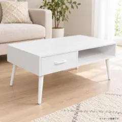 幅80【新品】折りたたみローテーブル 丸型 鏡面 ホワイト アウトレット