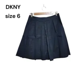 DKNY ダナ・キャラン ネイビー プリーツスカート ひざ丈のサムネイル