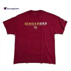 チャンピオン Tシャツ えんじ ホンジュラス製 カレッジロゴ 古着 メンズ XL