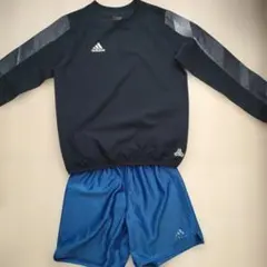 adidas ピステ　パンツ　セット 130cm　サッカー　ウェア　青　長袖