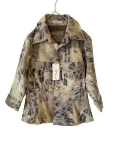 デニムジャケット　Gジャン　ベージュ　総柄　新品　秋冬