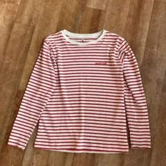 mont-bell　ボーダーTシャツ　白×赤　キッズ140　ウィックロン