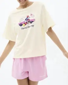 GU ディズニー ラウンジセット　半袖&ショートパンツ　パジャマ ルームウェア