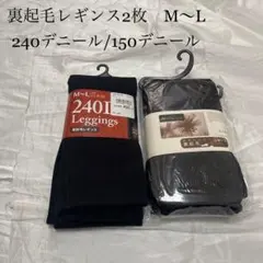 裏起毛レギンス2枚　M〜L 240デニール/150デニール　新品未使用 タグ付