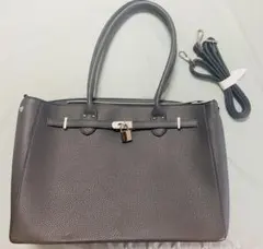 Amian House グレー 合皮 ビジネスバッグ