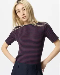 ユニクロ　リブボートネック