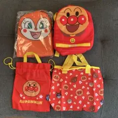【未使用】アンパンマン ドキンちゃん　ナップザック バッグ 巾着4点セット
