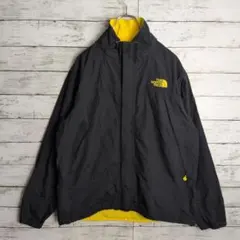 ノースフェイス HYVENT マウンテンジャケット 刺繍ロゴ ブラック イエロー