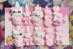 【96】地雷系 平成女児 量産型 ゆめかわ ねこ ネイルチップ