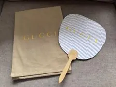 【非売品】GUCCI 扇子 センス ケース付き ブルーストライプ ノベルティ