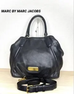 美品★ マークバイマークジェイコブス　ショルダーバッグ　黒　レザー　鞄　Fran