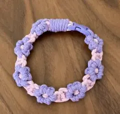 小型犬　猫用首輪アクセサリー　チョーカー　内径約23㎝　マクラメ　ハンドメイド