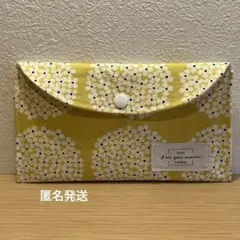 マルチケース　通帳ケース　ハンドメイド　北欧テイスト　サークルフラワー柄