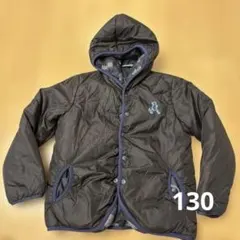 ハッカキッズ　フード付き黒ジャケット 迷彩柄内側　130