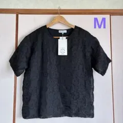 【新品】シーズンリーズン　花柄プルオーバー　黒　M