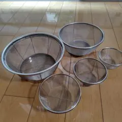 ステンレス製アミアミキッチン ザル 5点セット