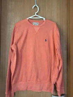 ポロラルフローレン　 ポロ刺繍 クルーネック トレーナー　オレンジ