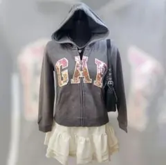 00s y2k zip hoodie OLD GAP スパンコール 平成ギャル