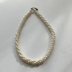 美品＊ヴィンテージネックレス 昭和レトロ フェイクパールツイスト 40年代