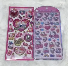 ハローキティ　コットンパフィーシール　キラキラジュエルシール　サンリオ　キティ