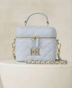 ダーリッチ Darich ゴールド ブルー キルティングスクエアミニバッグ