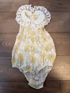 花柄レース襟ロンパース 80 tete a tete