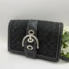 COACH コーチ コンパクト 折り財布 ミニ シグネチャー レザー