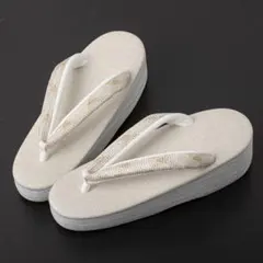 ≪菱屋カレンブロッソ×正絹組紐織鼻緒≫ カフェ草履 S寸 no.3497