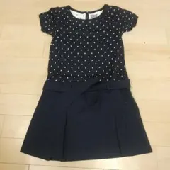 adipure ドット柄スカート付きワンピース L-4